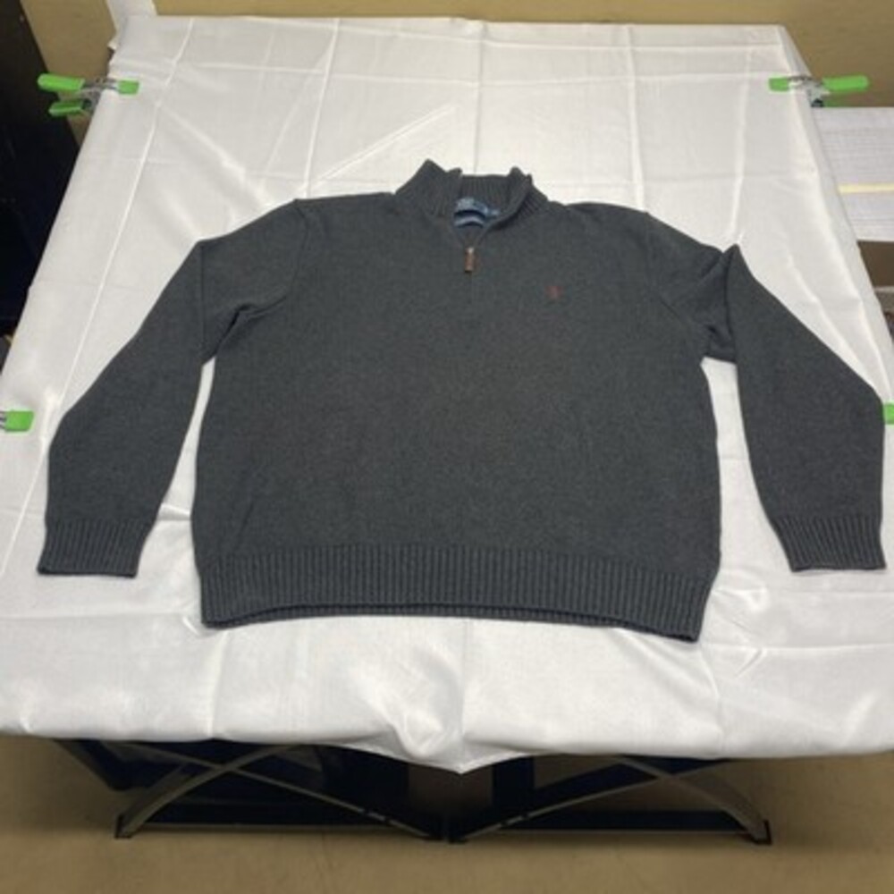 Polo Ralph Lauren 1/4 Zip Cotton Mock Neck Pullover Sweater Gray! Size  XL